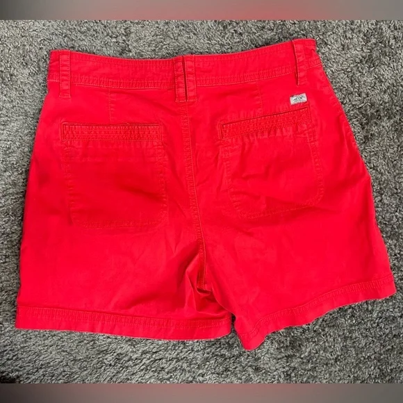 Eddie Bauer red high rise cotton stretch casual shorts. Women’s size 8 - Picture 3 of 16